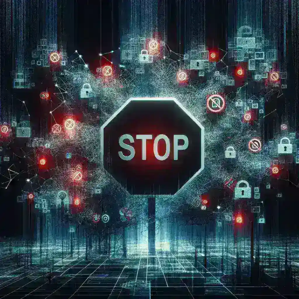 "Ilustrasi situs dark web yang diblokir oleh Kominfo, menampilkan grafis data SIM Indonesia yang diperjualbelikan secara ilegal."