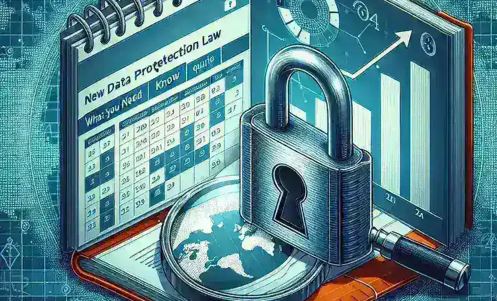 "Ilustrasi tentang dampak baru dari Nueva Ley de Protección de Datos, menyoroti aspek penting yang perlu diketahui oleh pembaca di kuartal ini."